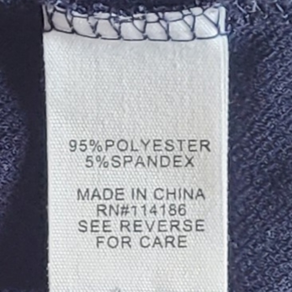 89th + Madison Lattice Sleeve Navy Blue Top Size 1X - Picture 5 of 6